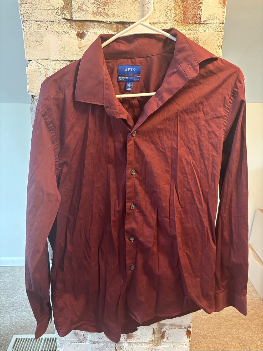 Apt. 9 Men's Maroon Button-Up Shirt Jacket